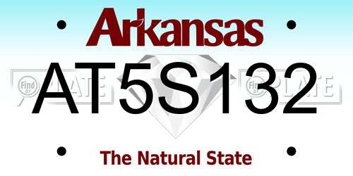 AT5S132 Arkansas License Plate