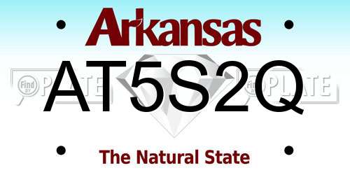 AT5S2Q Arkansas License Plate