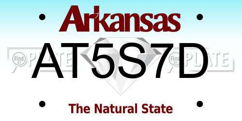 AT5S7D Arkansas License Plate