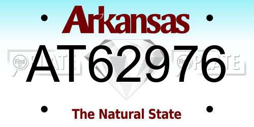 AT62976 Arkansas License Plate