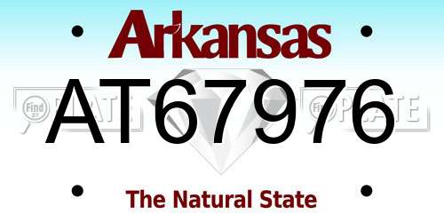 AT67976 Arkansas License Plate
