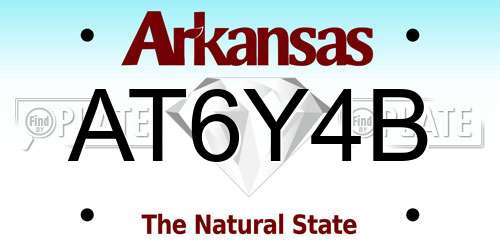 AT6Y4B Arkansas License Plate