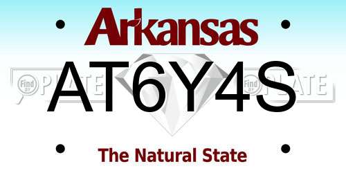 AT6Y4S Arkansas License Plate
