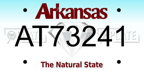 AT73241 Arkansas License Plate