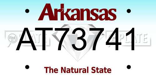 AT73741 Arkansas License Plate