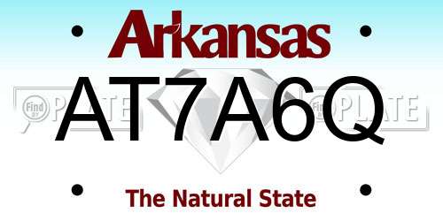 AT7A6Q Arkansas License Plate