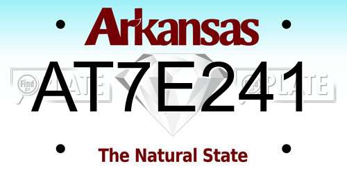 AT7E241 Arkansas License Plate
