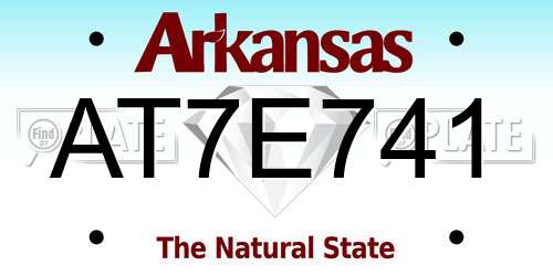 AT7E741 Arkansas License Plate