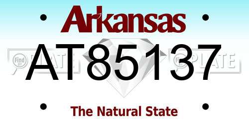 AT85137 Arkansas License Plate