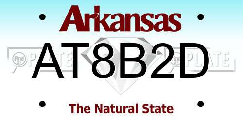 AT8B2D Arkansas License Plate