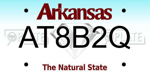 AT8B2Q Arkansas License Plate