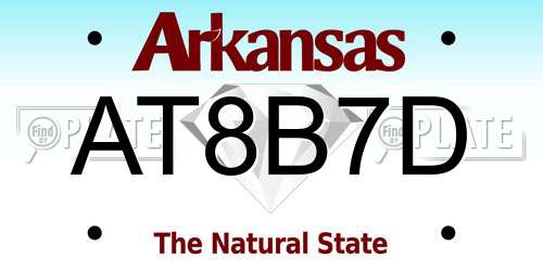 AT8B7D Arkansas License Plate
