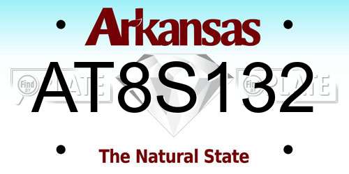AT8S132 Arkansas License Plate