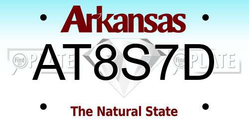 AT8S7D Arkansas License Plate