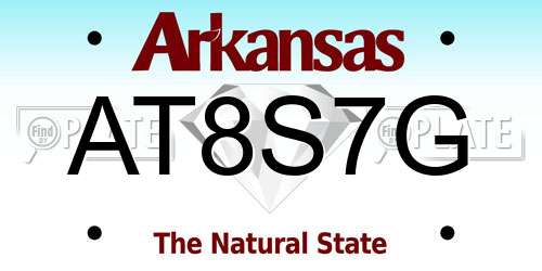 AT8S7G Arkansas License Plate