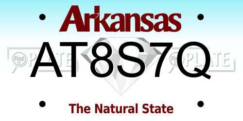 AT8S7Q Arkansas License Plate