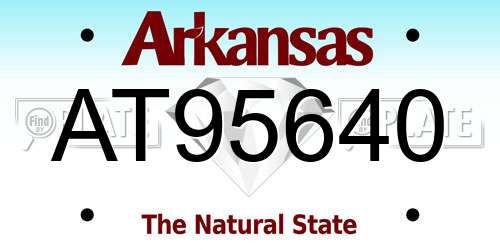 AT95640 Arkansas License Plate