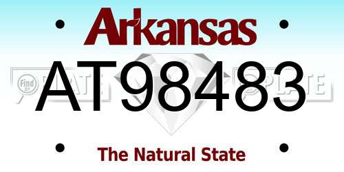 AT98483 Arkansas License Plate