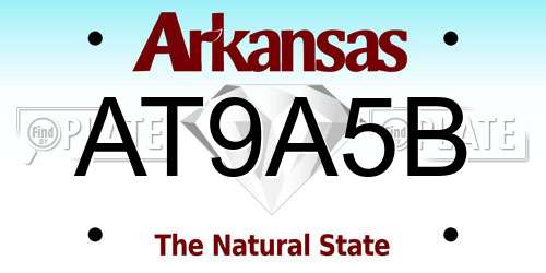 AT9A5B Arkansas License Plate