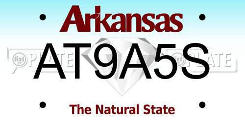 AT9A5S Arkansas License Plate
