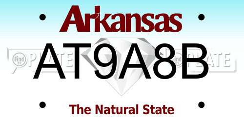 AT9A8B Arkansas License Plate