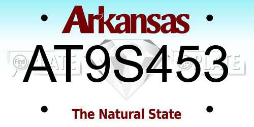 AT9S453 Arkansas License Plate