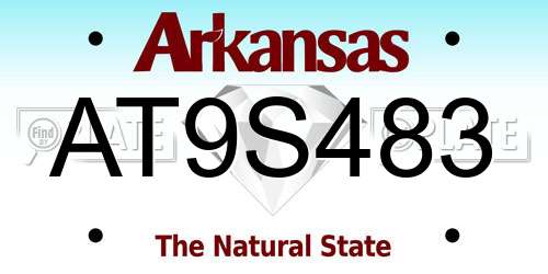 AT9S483 Arkansas License Plate