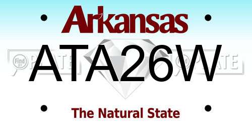 ATA26W Arkansas License Plate