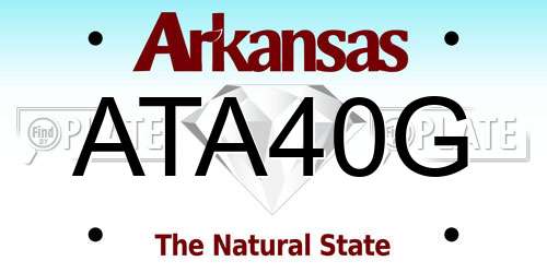 ATA40G Arkansas License Plate