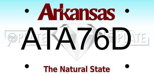 ATA76D Arkansas License Plate