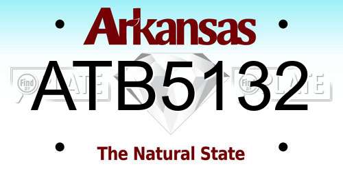ATB5132 Arkansas License Plate