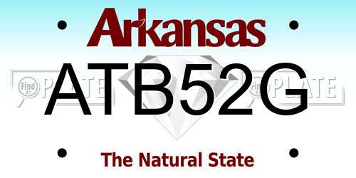 ATB52G Arkansas License Plate