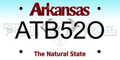 ATB52O Arkansas License Plate