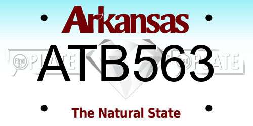 ATB563 Arkansas License Plate