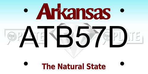 ATB57D Arkansas License Plate