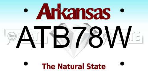 ATB78W Arkansas License Plate
