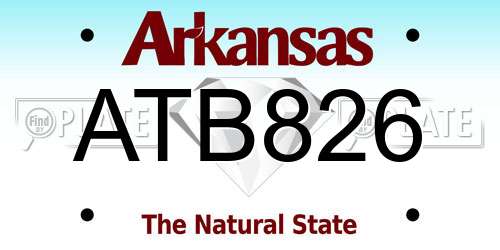 ATB826 Arkansas License Plate