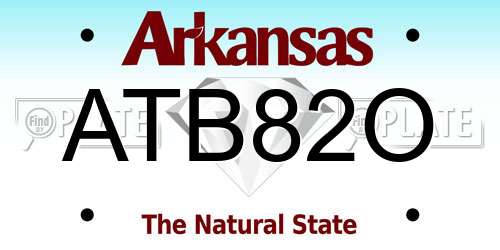 ATB82O Arkansas License Plate