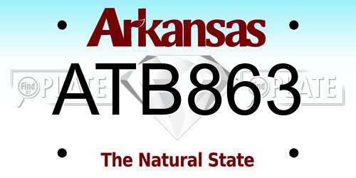 ATB863 Arkansas License Plate