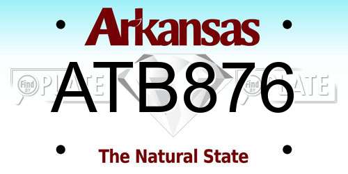 ATB876 Arkansas License Plate