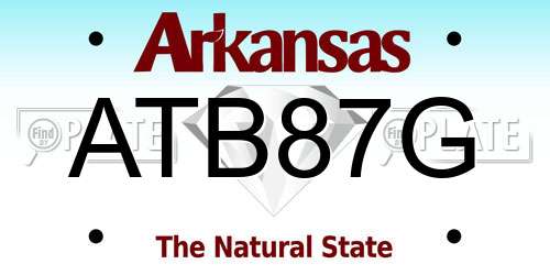 ATB87G Arkansas License Plate