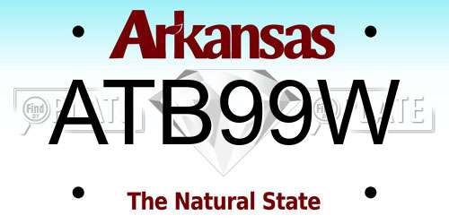 ATB99W Arkansas License Plate