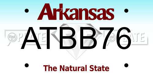 ATBB76 Arkansas License Plate