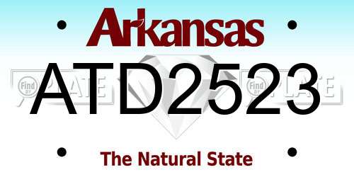 ATD2523 Arkansas License Plate