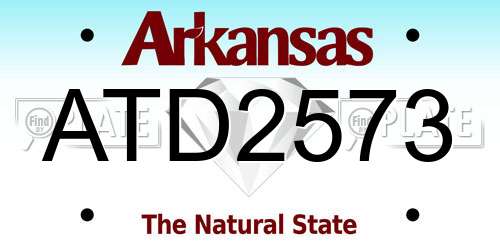 ATD2573 Arkansas License Plate