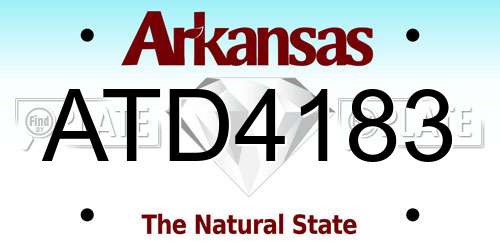 ATD4183 Arkansas License Plate