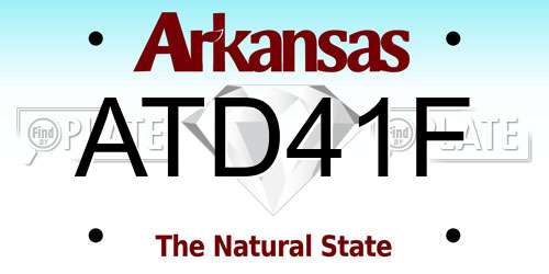ATD41F Arkansas License Plate