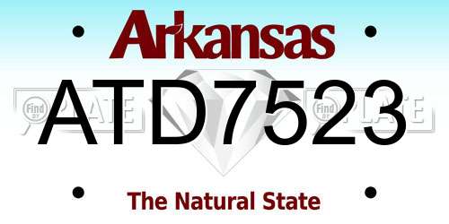 ATD7523 Arkansas License Plate