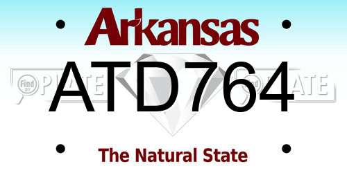 ATD764 Arkansas License Plate