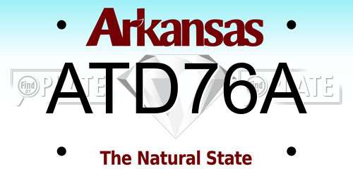 ATD76A Arkansas License Plate